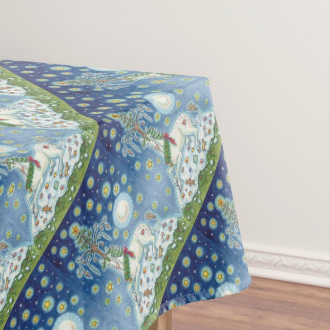 Ich glaube an das Weihnachtseinhorn TABLECLOTH Tischdecke (Beispiel)