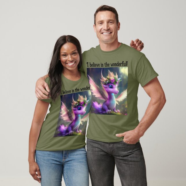 Ich glaube an das Wunderbare! (Lila Fairy Dragon) T-Shirt (Unisex)