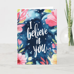 Ich glaube an deine Blume Aquarell Feiertagskarte