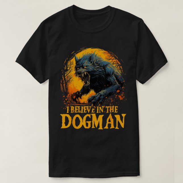 Ich glaube an den Dogman Michigan Cryptid LBL Cryp T-Shirt (Design vorne)