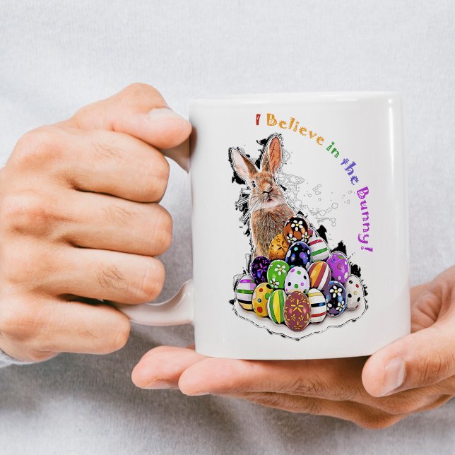 Ich glaube an den Hase! Osterhaseger Kaffeetasse (I Believe in the Bunny! Easter Bunny Eggs. Coffee Mug)