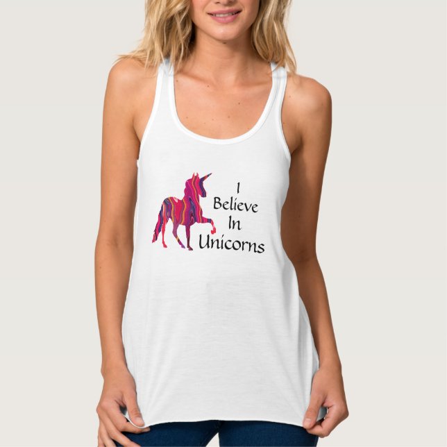 Ich glaube an den Tank von Unicorns Top (Vorderseite)