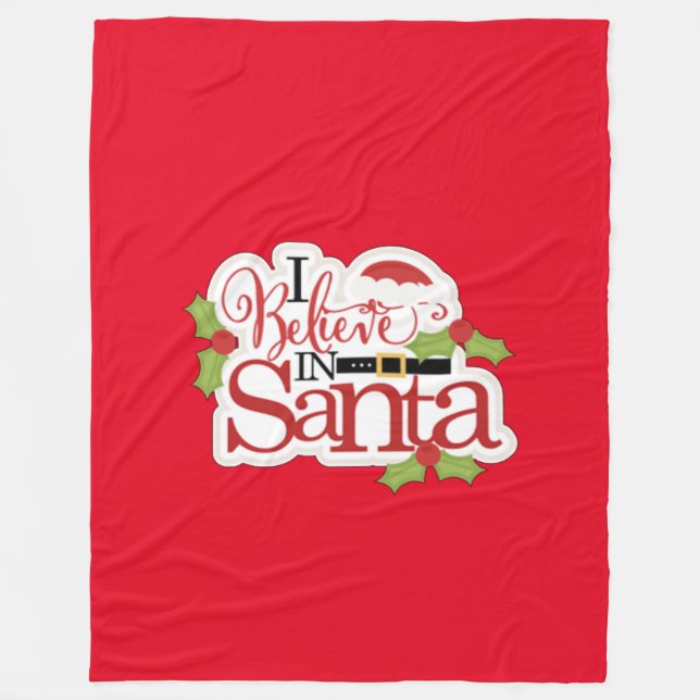 Ich glaube an den Weihnachtsmann Fleecedecke (Vorderseite)