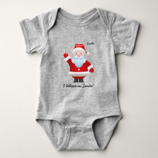Ich glaube an den Weihnachtsmann. Funny Santa Clau Baby Strampler (Vorderseite)