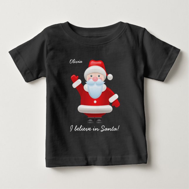 Ich glaube an den Weihnachtsmann. Funny Santa Clau Baby T-shirt (Vorderseite)