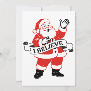 Ich glaube an den Weihnachtsmann - Vintage-Kunst Feiertagskarte