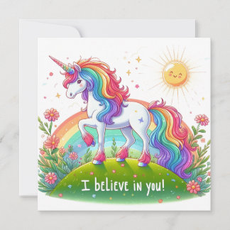 Ich glaube an dich Einhorn Feiertagskarte