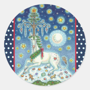ICH GLAUBE AN DIE CHRISTMAS UNICORN, PFERDEKLEINE RUNDER AUFKLEBER