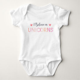 Ich glaube an die Unicorns Baby Girl Pink Typograf Strampler
