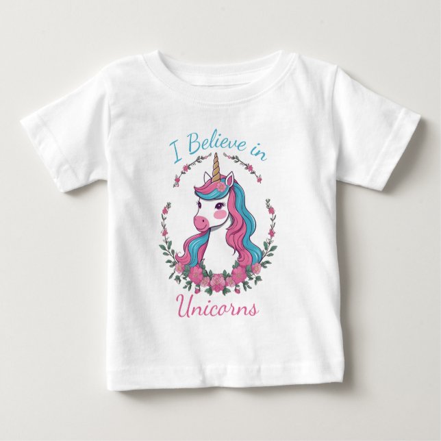 Ich glaube an Einhörner Baby T-shirt (Vorderseite)