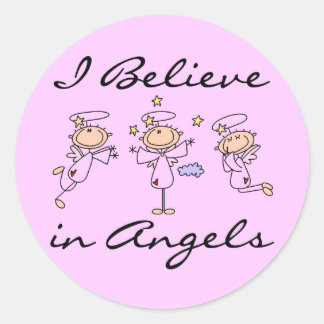 Ich glaube an Engel-Sticker Runder Aufkleber