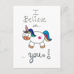 Ich glaube an EUCH! Einhorn Postkarte