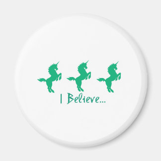 Ich glaube an grünes Einhorndesign Magnet