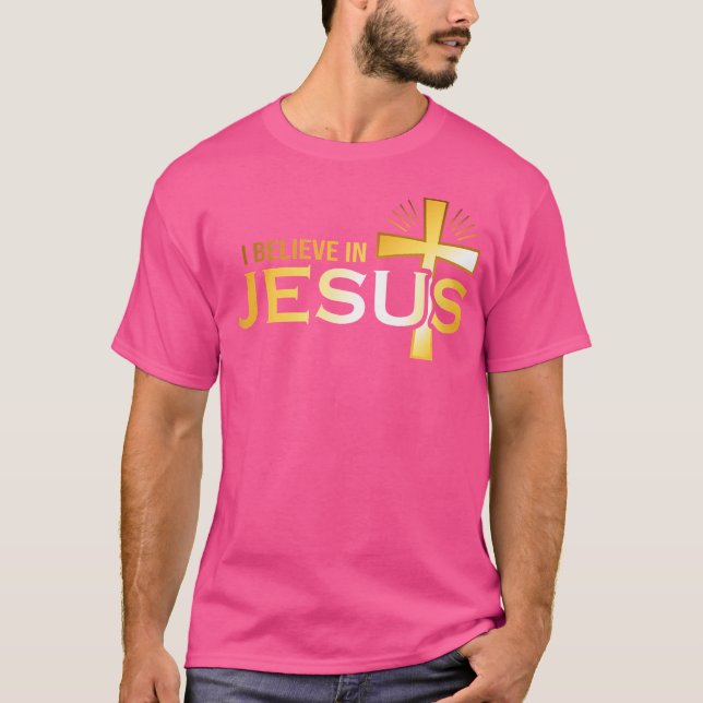 Ich glaube an Jesus - Christlich T-Shirt (Vorderseite)