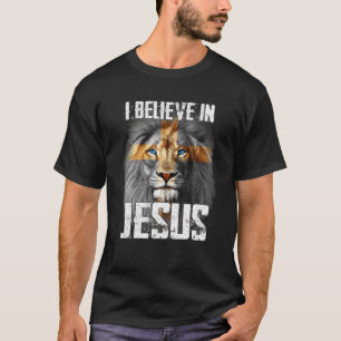 Ich glaube an Jesus Löwe Christlicher Gott T-Shirt