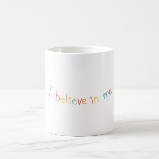 Ich glaube an mich Motivationszitat Kaffeetasse (Mittel)