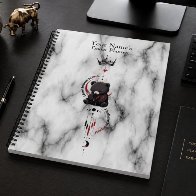 Ich glaube an mich selbst B Marble Bear Trader Sym Planer (Product shown in an AI-assisted illustrative lifestyle setting.)
