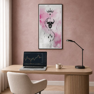 Ich glaube an mich selbst Pink Marble Trader Symbo Poster