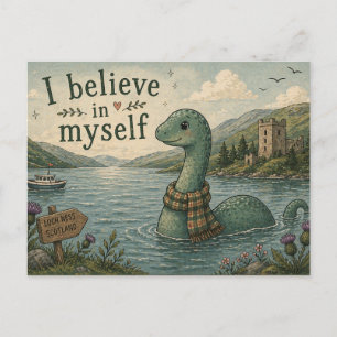 Ich glaube an mich selbst wunderliche Loch-Ness-Mo Feiertagspostkarte