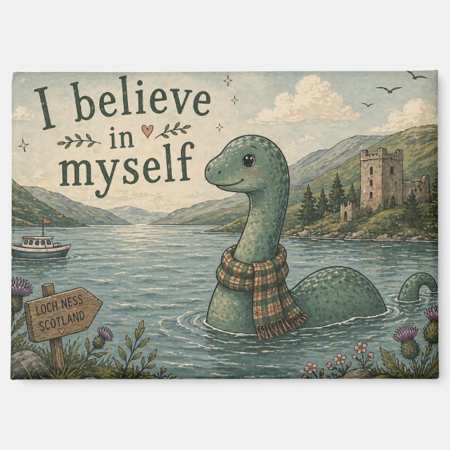 Ich glaube an mich selbst wunderliche Loch Ness Mo Magnet (Vorderseite)
