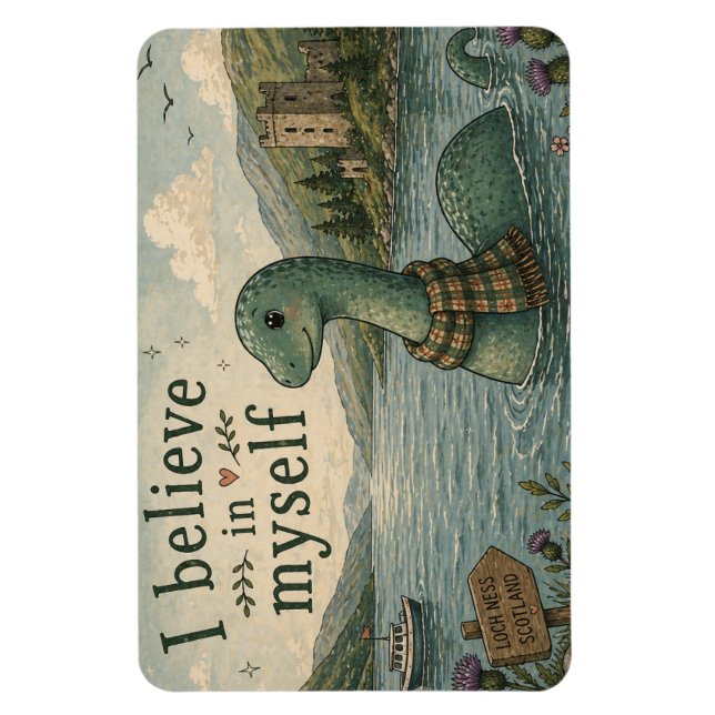 Ich glaube an mich selbst wunderliche Loch Ness Mo Magnet (Vertikal)