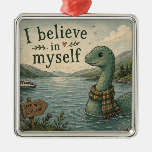 Ich glaube an mich selbst wunderliche Loch Ness Mo Ornament Aus Metall