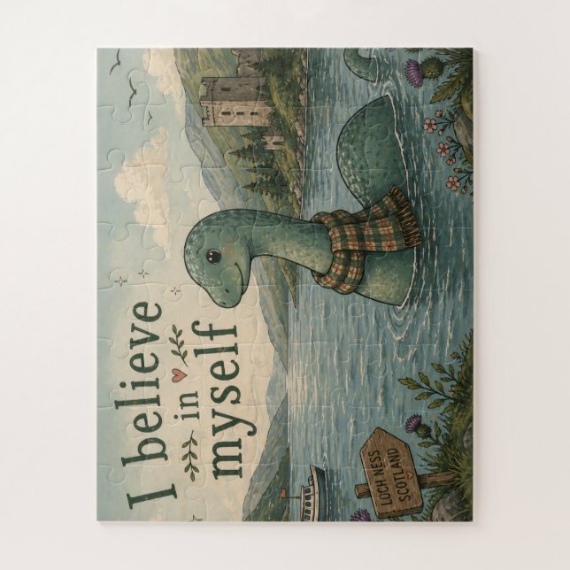 Ich glaube an mich selbst wunderliche Loch Ness Mo Puzzle (Vertikal)
