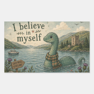 Ich glaube an mich selbst wunderliche Loch Ness Mo Rechteckiger Aufkleber