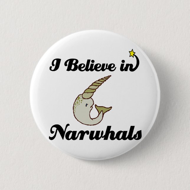 Ich glaube an Narwale Button (Vorderseite)