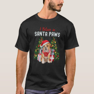 Ich glaube an Santa Paws Bulldog Niedlichen Weihna T-Shirt