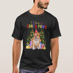 Ich glaube an Santa Paws Bulldogge Süße Weihnac T-Shirt