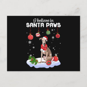 Ich glaube an Santa Paws Italian Greyhound Geschen Feiertagspostkarte