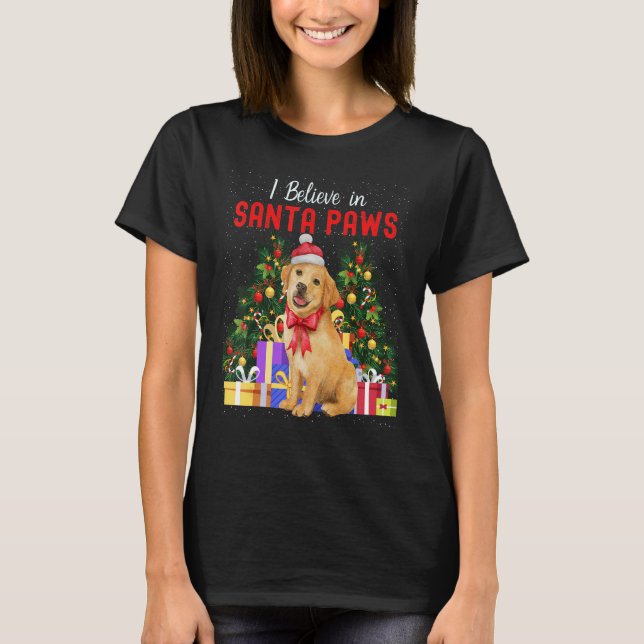 Ich glaube an Santa Paws Niedlich Weihnachts Labra T-Shirt (Vorderseite)