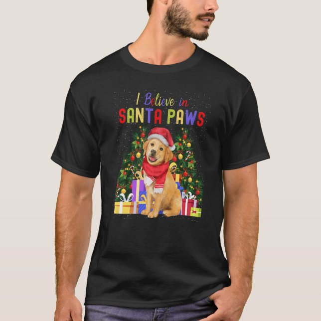 Ich glaube an Santa Paws Niedlich Weihnachts Labra T-Shirt (Vorderseite)