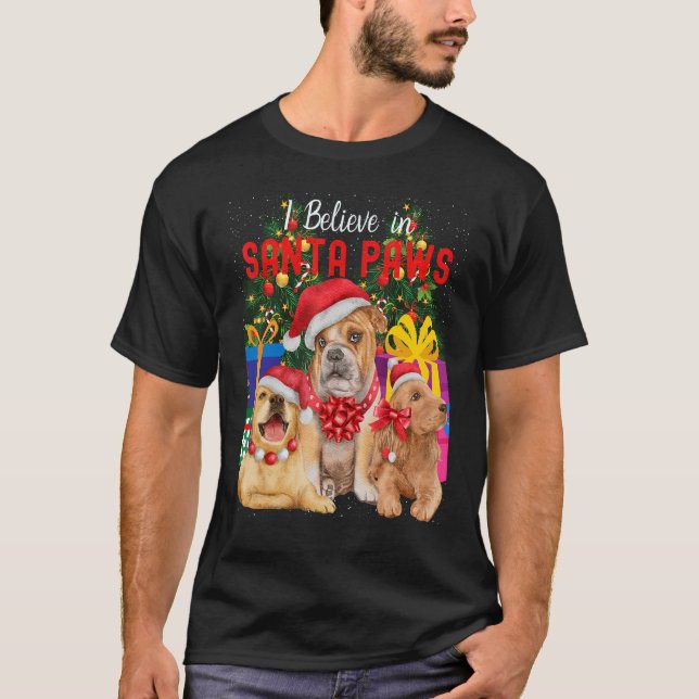 Ich glaube an Santa Paws Niedliche Hunde, die Weih T-Shirt (Vorderseite)