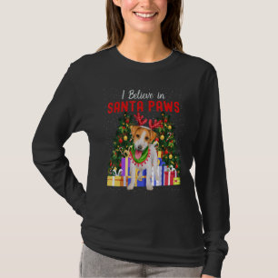 Ich glaube an Santa Paws Süßer Jack Russell Weihn T-Shirt