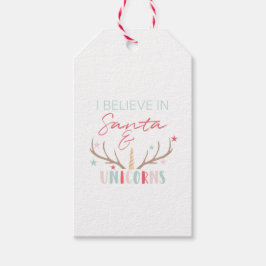 "Ich glaube an Santa & Unicorns" Weihnachtsgeschen Geschenkanhänger