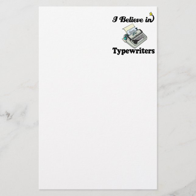 Ich glaube an Schreibmaschinen Briefpapier (Vorderseite)