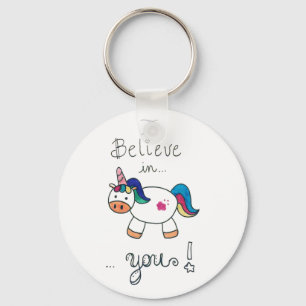 Ich glaube an SIE! Einhorn Schlüsselanhänger