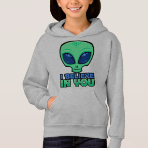 Ich glaube an Sie freundlichen Cartoon Alien Hoodie
