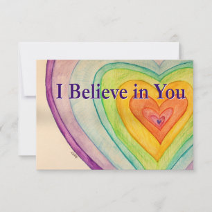 Ich glaube an Sie Rainbow Hearts Art Note Card Dankeskarte