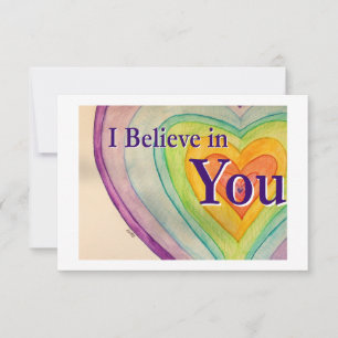 Ich glaube an Sie Rainbow Hearts Art Note Card Dankeskarte