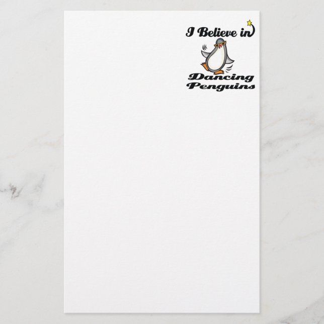 Ich glaube an tanzende Pinguine Briefpapier (Vorderseite)