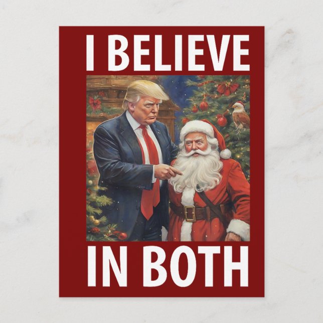 Ich glaube an Trump und das Santa T-Shirt Funny Postkarte (Vorderseite)