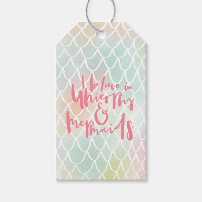 ICH GLAUBE AN UNICORNS UND MERMAIDEN GESCHENKANHÄNGER (Vorderseite)