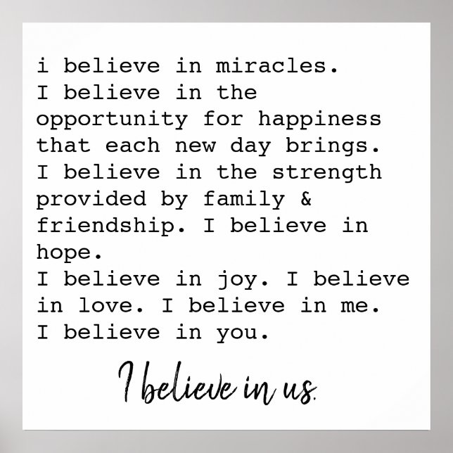 Ich glaube an uns poster (Vorne)