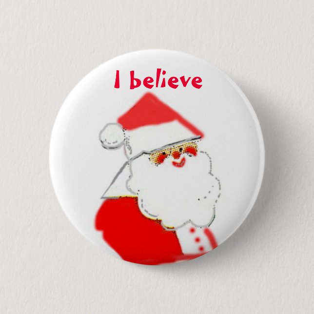 Ich glaube an Weihnachtsmann Button (Vorderseite)