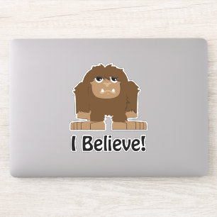 Ich glaube Cartoon Sasquatch Bigfoot Aufkleber