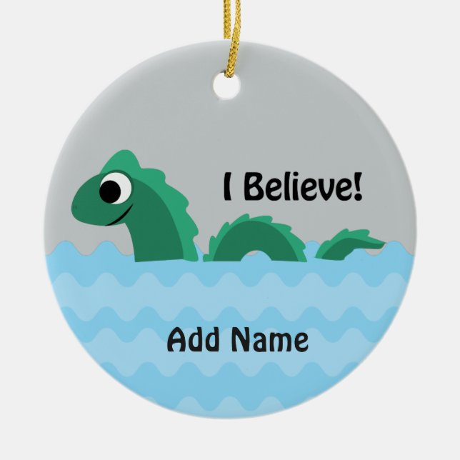 Ich glaube, Champ der See Champlain Monster Keramik Ornament (Vorne)