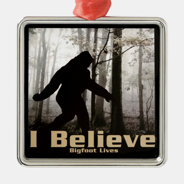 Ich glaube, dass Bigfoot lebt Silbernes Ornament (Vorne)